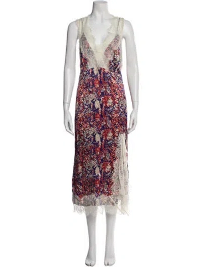 Pre-owned Rachel Comey Floral Print Long Dress In Multi