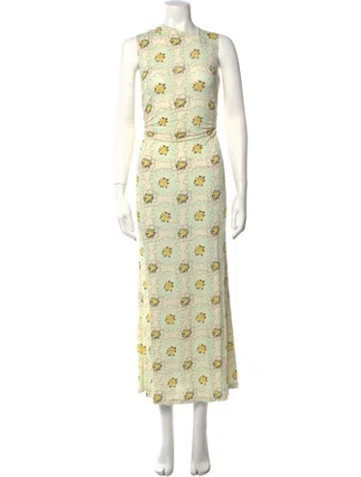 Pre-owned Rachel Comey Floral Print Long Dress W/ Tags In Yellow