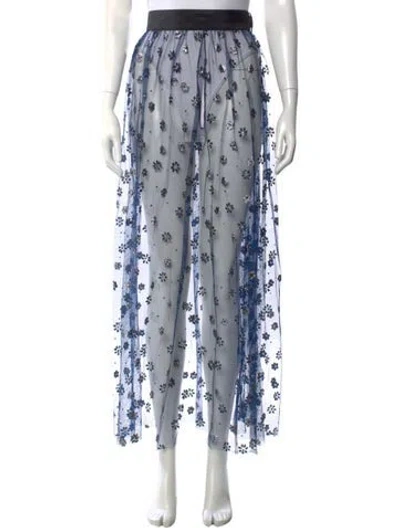 Pre-owned Rachel Comey Floral Print Long Skirt In Blue