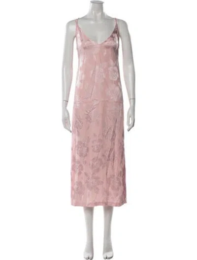 Pre-owned Rachel Comey Floral Print Midi Length Dress In Pink