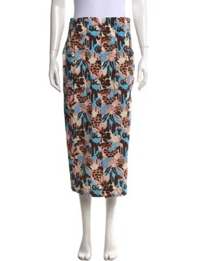 Pre-owned Rachel Comey Floral Print Midi Length Skirt W/ Tags In Black