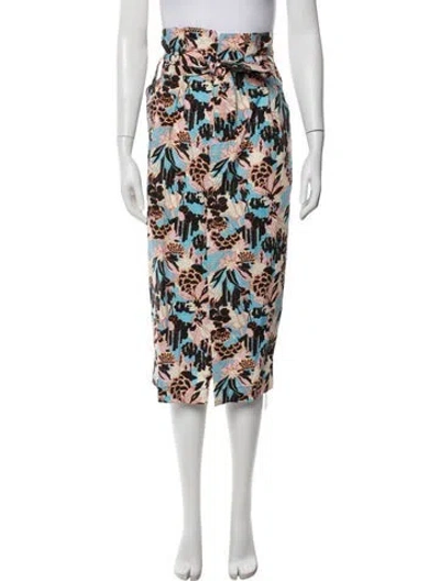 Pre-owned Rachel Comey Floral Print Midi Length Skirt W/ Tags In Blue