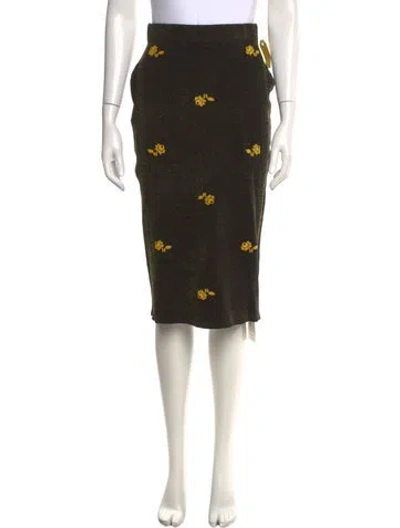 Pre-owned Rachel Comey Floral Print Midi Length Skirt W/ Tags In Green