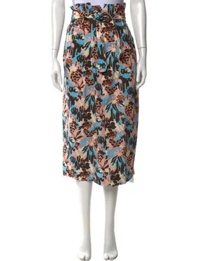 Pre-owned Rachel Comey Floral Print Midi Length Skirt W/ Tags In Multi