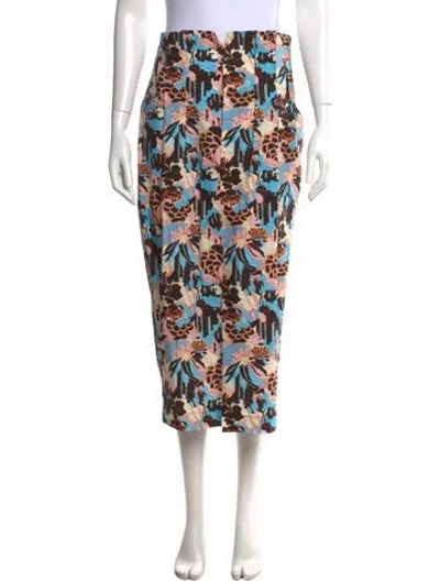 Pre-owned Rachel Comey Floral Print Midi Length Skirt W/ Tags In Pink