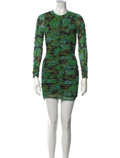 Pre-owned Rachel Comey Floral Print Mini Dress In Green