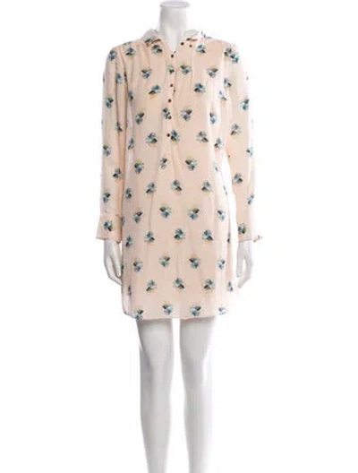 Pre-owned Rachel Comey Floral Print Mini Dress In Neutral