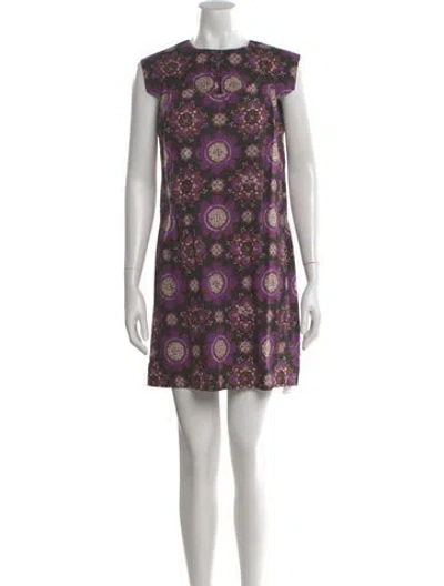 Pre-owned Rachel Comey Floral Print Mini Dress In Purple
