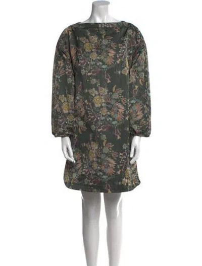 Pre-owned Rachel Comey Floral Print Mini Dress W/ Tags In Green