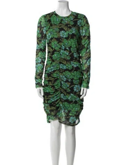 Pre-owned Rachel Comey Floral Print Mini Dress W/ Tags In Green