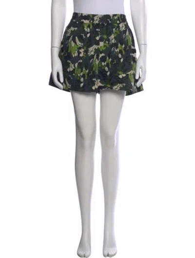 Pre-owned Rachel Comey Floral Print Mini Shorts In Black