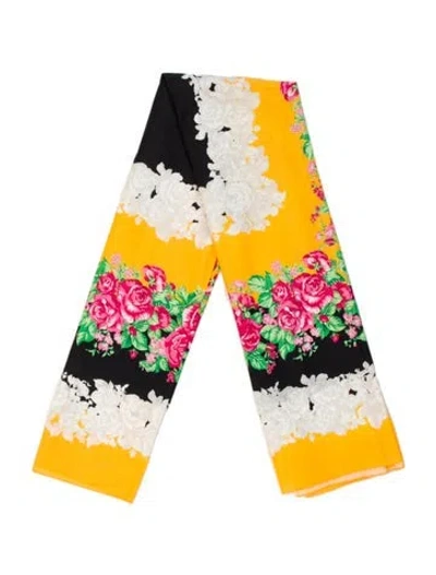 Pre-owned Rachel Comey Floral Print Scarf W/ Tags In Blue