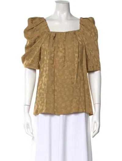 Pre-owned Rachel Comey Floral Print Square Neckline Blouse In Neutral