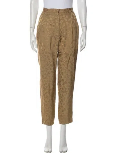 Pre-owned Rachel Comey Floral Print Straight Leg Pants In Gold