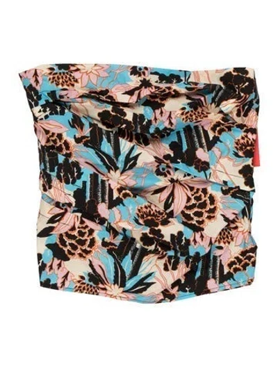 Pre-owned Rachel Comey Floral Print Strapless Top W/ Tags In Blue