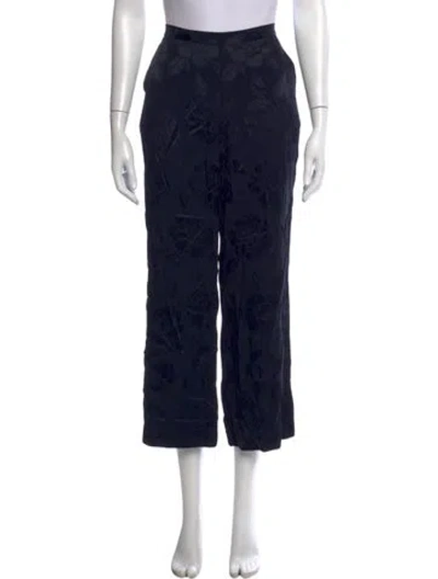 Pre-owned Rachel Comey Floral Print Wide Leg Pants In Blue