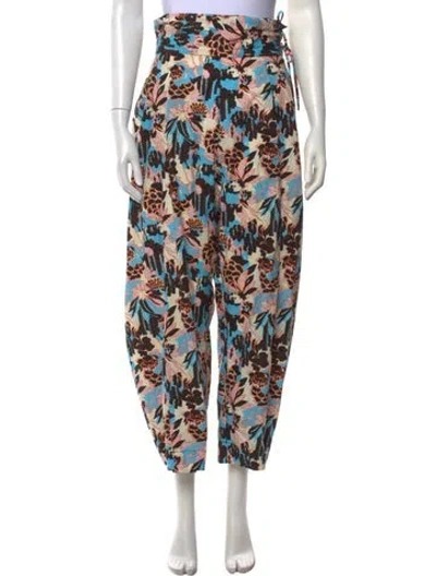Pre-owned Rachel Comey Floral Print Wide Leg Pants In Neutrals