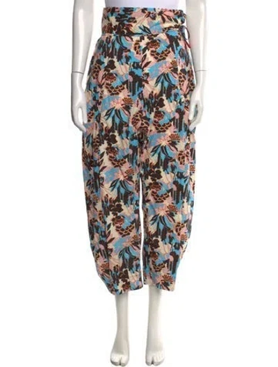 Pre-owned Rachel Comey Floral Print Wide Leg Pants W/ Tags In Black
