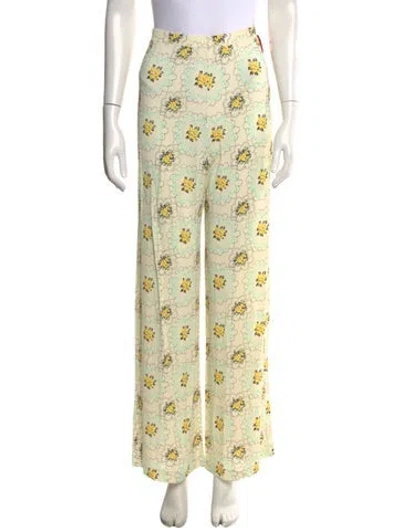 Pre-owned Rachel Comey Floral Print Wide Leg Pants W/ Tags In Neutral