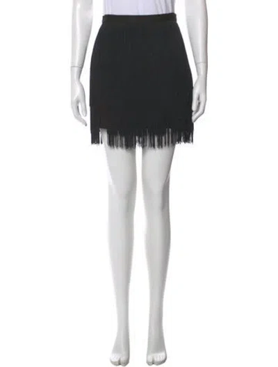 Pre-owned Rachel Comey Fringe Trim Accent Mini Skirt W/ Tags In Black