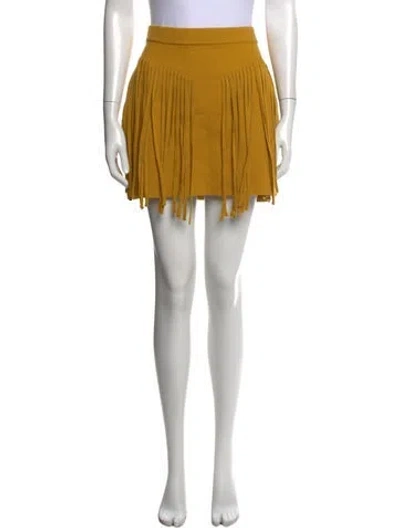 Pre-owned Rachel Comey Fringe Trim Accent Mini Skirt In Yellow
