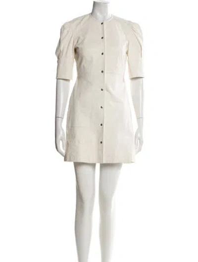 Pre-owned Rachel Comey Goat Leather Mini Dress In Neutral