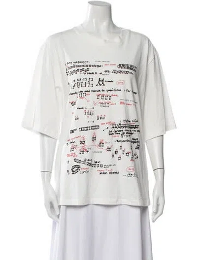Pre-owned Rachel Comey Graphic Print Crew Neck T-shirt In White