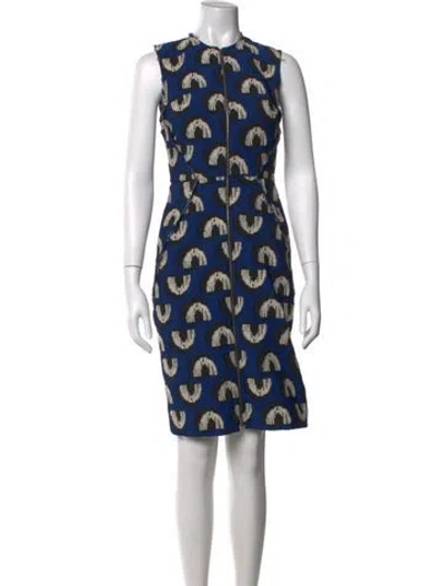 Pre-owned Rachel Comey Graphic Print Knee-length Dress In Blue