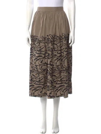Pre-owned Rachel Comey Graphic Print Midi Length Skirt In Brown
