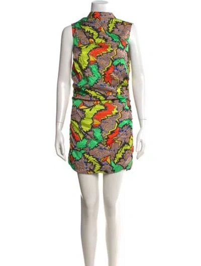 Pre-owned Rachel Comey Graphic Print Mini Dress W/ Tags In Yellow