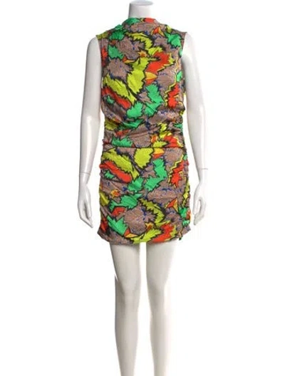 Pre-owned Rachel Comey Graphic Print Mini Dress W/ Tags In Yellow