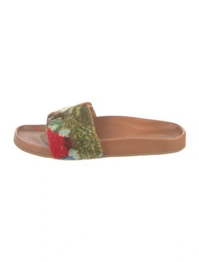 Pre-owned Rachel Comey Graphic Print Slides In Green