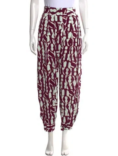 Pre-owned Rachel Comey Graphic Print Wide Leg Pants In Purple