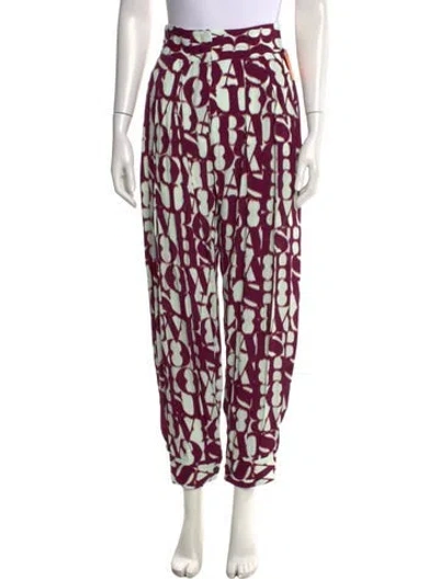 Pre-owned Rachel Comey Graphic Print Wide Leg Pants W/ Tags In Purple