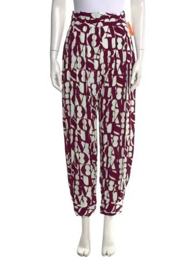Pre-owned Rachel Comey Graphic Print Wide Leg Pants W/ Tags In Purple