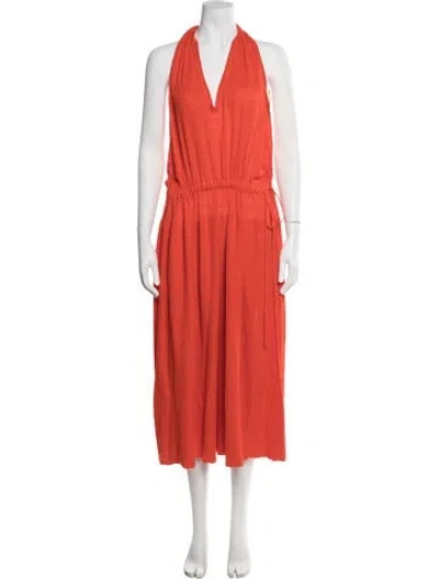 Pre-owned Rachel Comey Halterneck Midi Length Dress In Orange