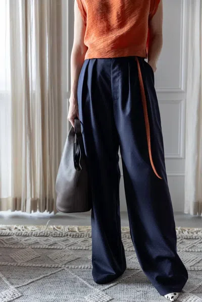 Rachel Comey High Rise Portview Pants In Navy In Blue