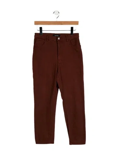 Pre-owned Rachel Comey High-rise Straight Leg Jeans In Brown