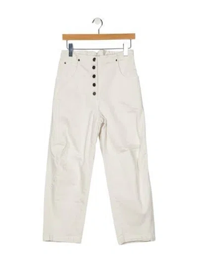 Pre-owned Rachel Comey High-rise Straight Leg Jeans In White