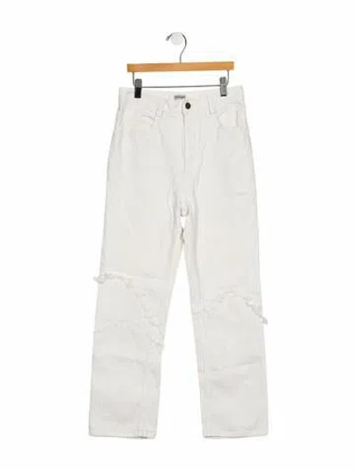 Pre-owned Rachel Comey High-rise Straight Leg Jeans In White