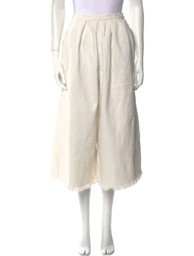 Pre-owned Rachel Comey High-rise Wide Leg Jeans In White