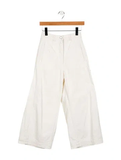 Pre-owned Rachel Comey High-rise Wide Leg Jeans In White