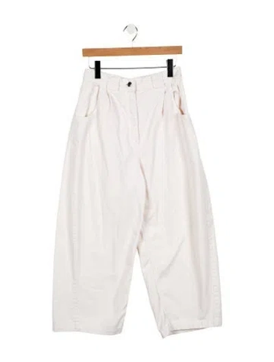 Pre-owned Rachel Comey High-rise Wide Leg Jeans In White