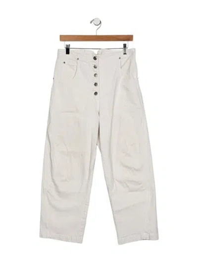Pre-owned Rachel Comey High-rise Wide Leg Jeans In White