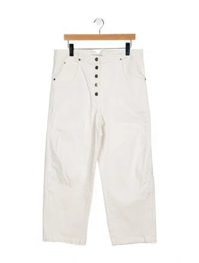 Pre-owned Rachel Comey High-rise Wide Leg Jeans In White