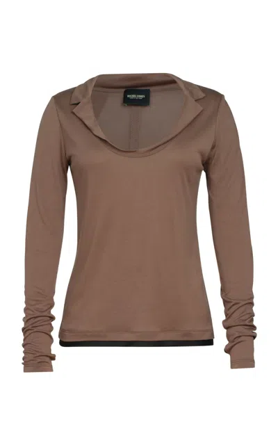 Rachel Comey Houlston Tencel Polo In Brown