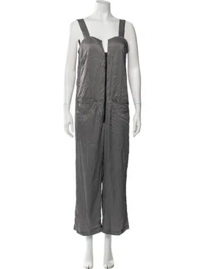 Pre-owned Rachel Comey Houndstooth Print V-neck Jumpsuit In Black
