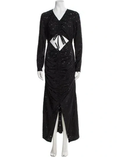 Pre-owned Rachel Comey Lace Pattern Long Dress In Black