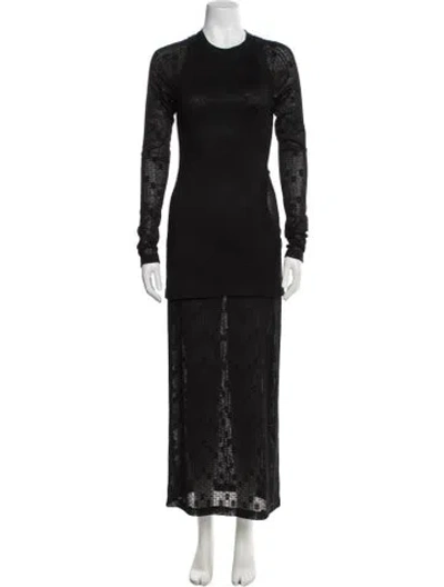 Pre-owned Rachel Comey Lace Pattern Long Dress W/ Tags In Black