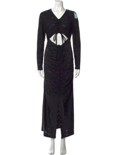 Pre-owned Rachel Comey Lace Pattern Long Dress W/ Tags In Black